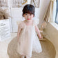 Children's Dress Summer Girl's Ruffle Sleeveless Dress Children's Princess Dress Embroidered Leaf Lace Dress
