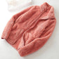 Coral Fleece Plush Jacket Women's Autumn and Winter Fleece Warm Loose Jacket Solid Color Stand Collar Zipper Jacket