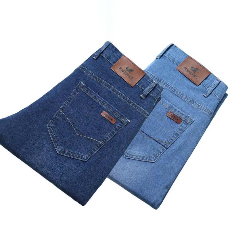 Spring and Autumn Elastic Jeans Men's Loose Casual Large Size All-match Jeans