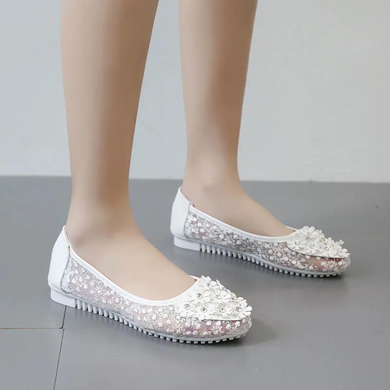 Women's Shoes Summer Sandals Breathable Mesh Single Shoes Shoes Flat Shoes Pedal Peas Shoes Tide