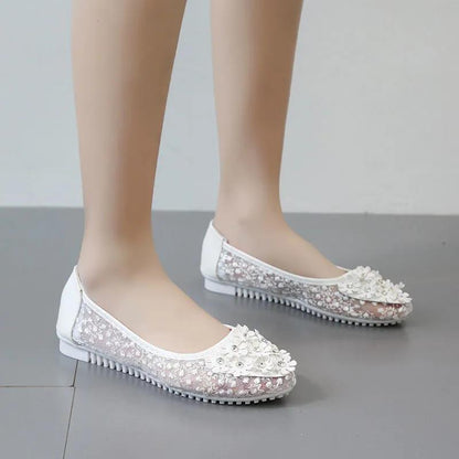 Women's Shoes Summer Sandals Breathable Mesh Single Shoes Shoes Flat Shoes Pedal Peas Shoes Tide