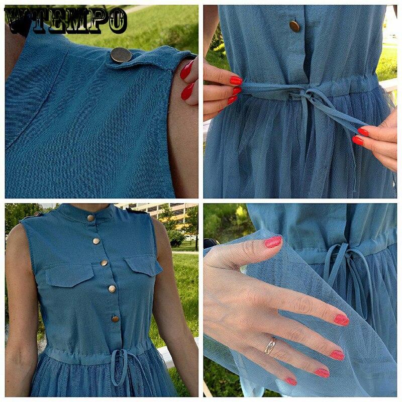 Korean Dresses Women Pink Summer Net Yarn Hem Sleeveless Midi Shirt Dress Drawstring Belt Slim Blouse Girl Uniform Casual Dress