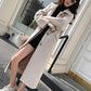 Woolen Coat Women's Mid-length Autumn and Winter Clothes Korean Style Solid Color Loose Casual Over-the-knee Woolen Coat