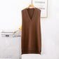 Women's Spring and Autumn Knit Sweater Vest Vest Korean Version Loose V-neck Waistcoat Sleeveless Sling All-match Sweater Women