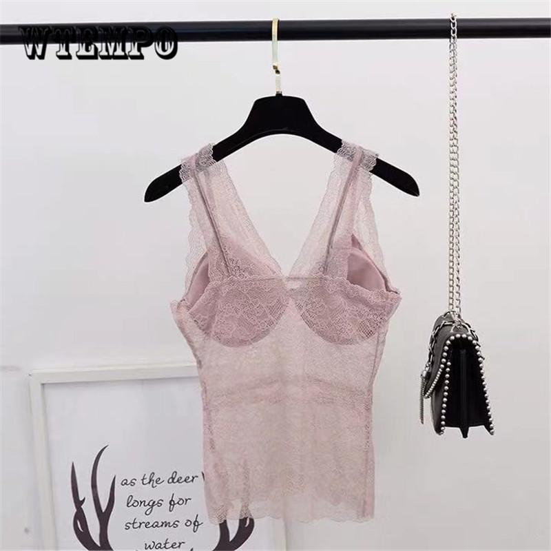 Fashion Bra One-piece Hollow Out Wireless Chest Padded Bras for Women Seamless Lace Bra Sexy