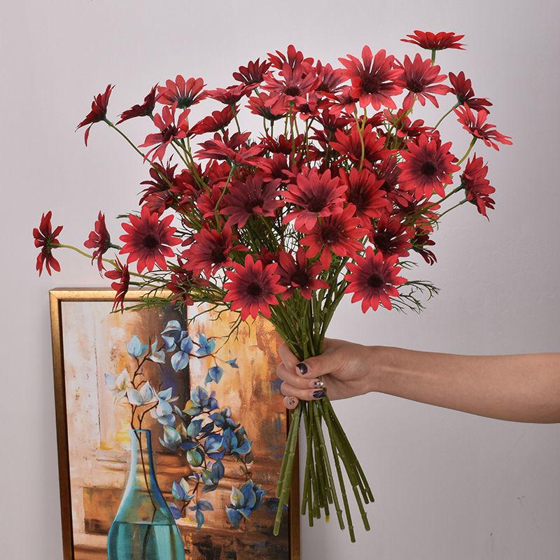 Small Daisy Fake Flower Simulation Flower 5 Dutch Chrysanthemum Chamomile Gerbera Cosmos Photo Shooting Props Home Decoration