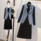Fashion Retro Suit 2021 Autumn Sexy Waistcoat Top and Skirt Two-piece Female