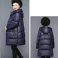 Middle-aged Mother Thick Down Down Padded Jacket Women's Winter Clothes Middle-aged and Elderly High-end Mid-length Shiny Cotton Coat