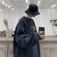 Autumn and Winter Plus Velvet Padded Round Neck Sweater Men's Loose Hedging Warm and Comfortable Jacket