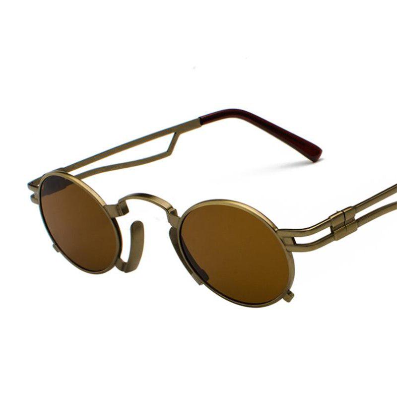 WTEMPO Small Frame Steampunk Sunglasses Women Men Brand Designer Metal Oval Sunglasses For Unisex Vi