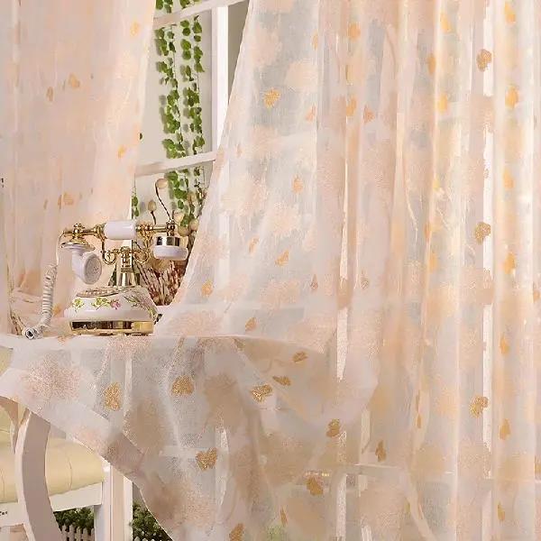 Small Fresh Pink Gauze Curtain Dandelion Butterfly Cotton Linen Gauze Shading Breathable Living Room Bedroom Bay Window Gauze Curtain (150×260cm)