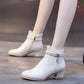 Women's Boots Fall 2021 Single Boots All-match Thick Heel Mid-heel Short Boots High Heels Fashion Soft-soled Shoes