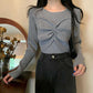 Women's Round Neck Pullover Bottoming Shirt Korean Fashion Fake Two Pieces Lace Knit Sweater