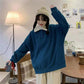 Autumn and Winter Loose Warm Pullover Sweater Women's Color Matching Polo Collar Jacket Jacket All-match Simple and Comfortable