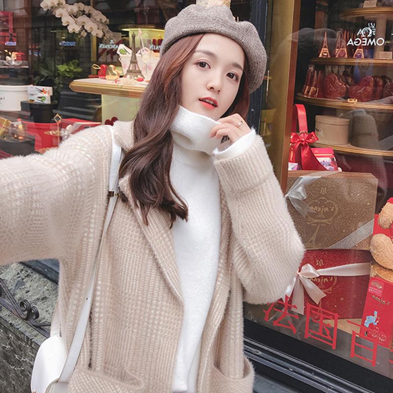 Mink Fleece Women's Coat Winter Loose Women Mid-length Woolen Coat