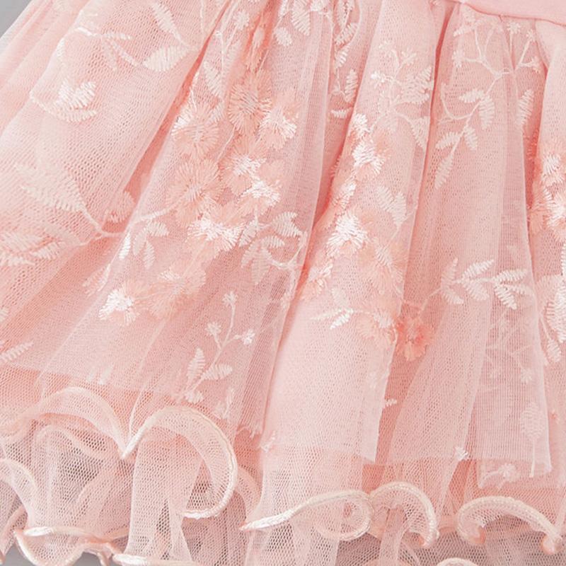 Three Layers Girl Baby Short Veil Lace Bowknot Cute and Sweet Printed Embroidery Ruffle Elastic Waist Children's Skirts Princess Tutu A-line Skirt
