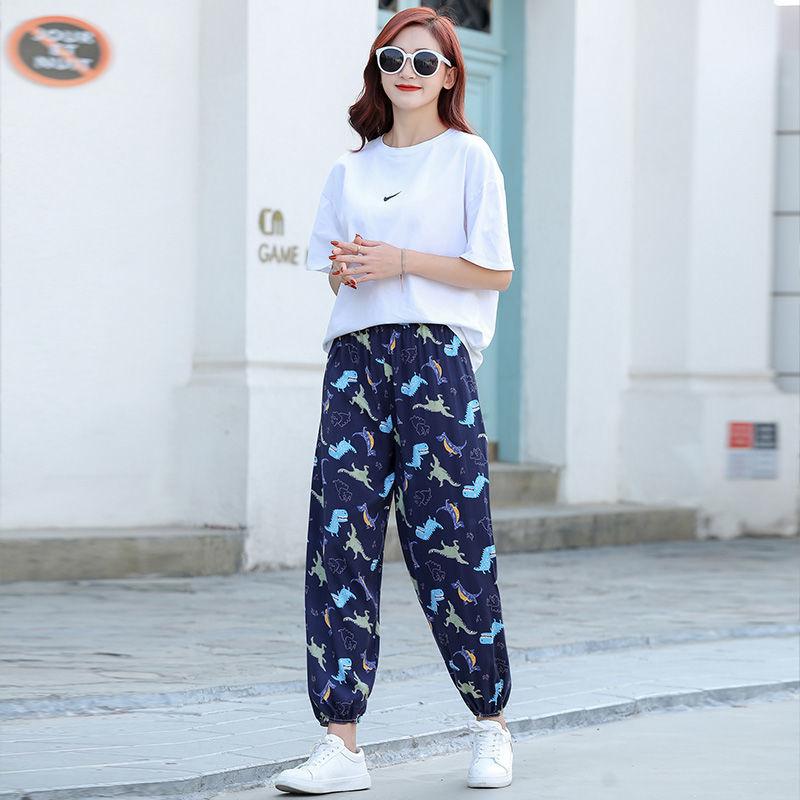 Ladies Pants Wide Leg Bloomers Summer Loose Thin Style Home Casual Pants Trendy Cool Big Size Beach Pants