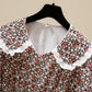 Women's Summer Dress with Waist and Thin French Retro Style Elegant and Sweet Chiffon Floral Mid-length Skirt Fabric Light and Breathable