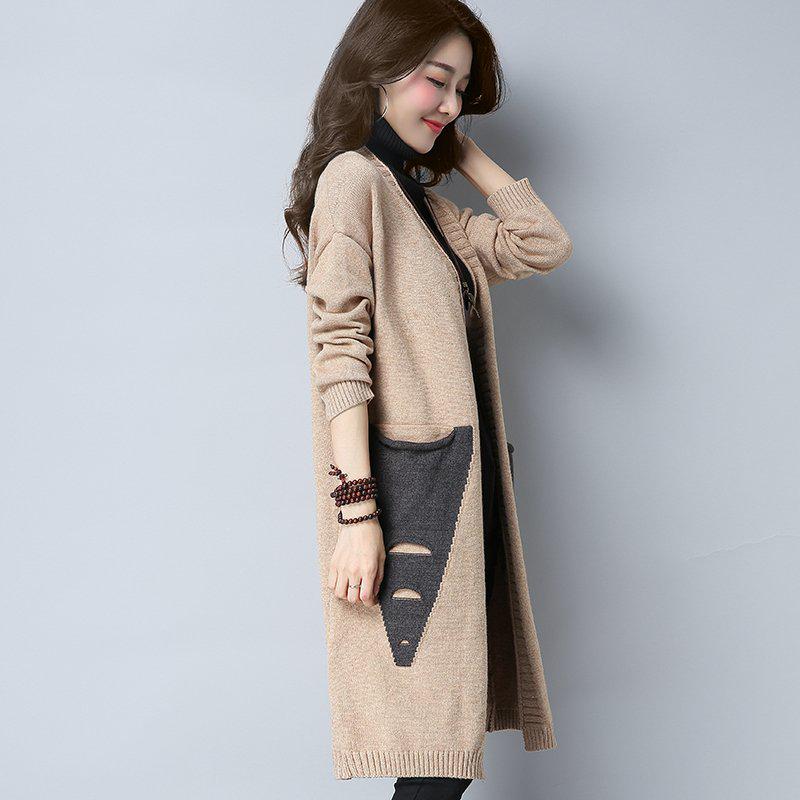 Knitwear Women's Mid-length Coat Trendy Sweater Cardigan Sweater Loose Shirt Large Size Wild