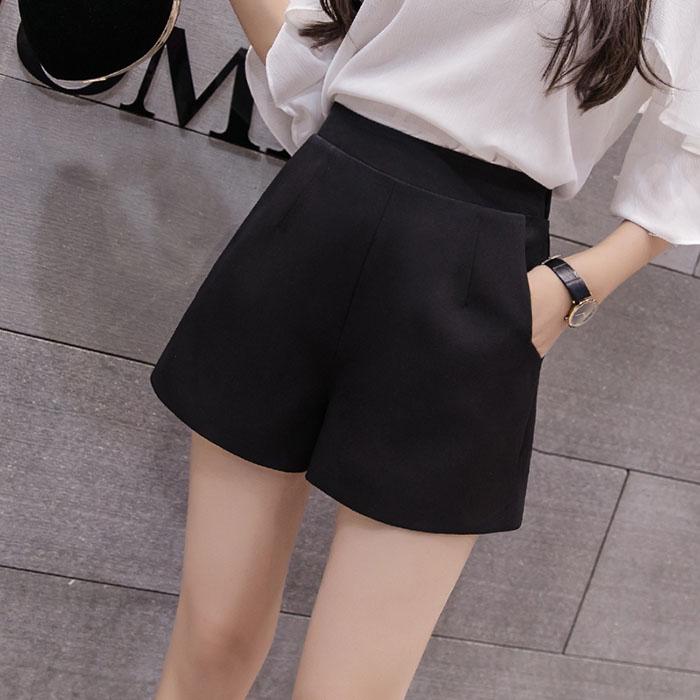 Women Elasticated High-waist Chiffon Shorts Anti-light Thin Students Casual Mini A Pants