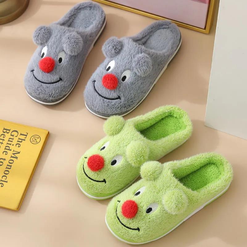 A Pair of Lovely Cotton Comfortable Flat Shoes Suitable for Autumn and Winter Home Design Full of Sense