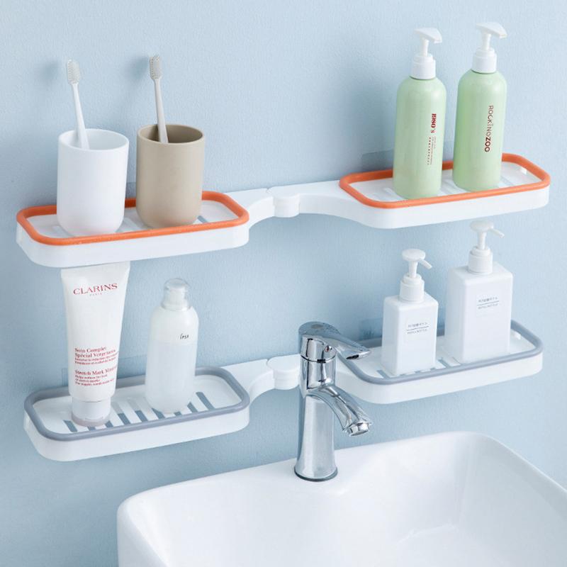 No Punching Toilet Drain Rack Bathroom Washstand Wall Hanging Cosmetic Storage Rack Box Corner Tripod
