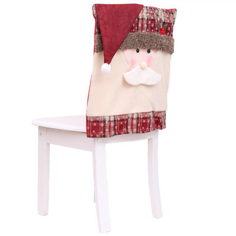 2 Set of Christmas Decorations Home Decoration Chair Cover Restaurant Hotel Square Santa Claus Stool Decoration