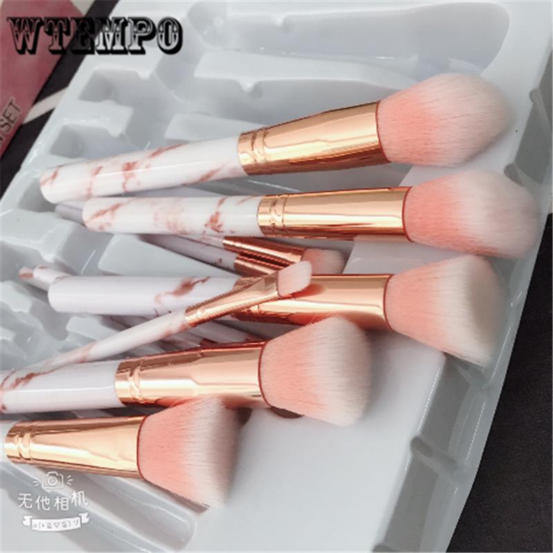 10 Pcs Bamboo Handle Makeup Brush Suit Sector Brush Makeup Tools Toolsorganizer Makeup maquiagem