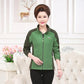 Middle-aged Elderly Women's Polar Fleece Sports Jacket Spring and Autumn Stand Collar Splicing Loose Outdoor Casual Solid Color Short Top