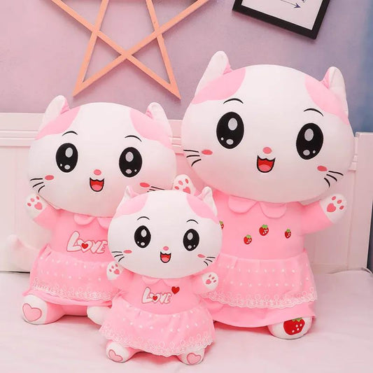 Girl's Plush Toys Lovely Dressed Cat Soft Plush Doll Pillow Sleeping Girls Cute Birthday Present