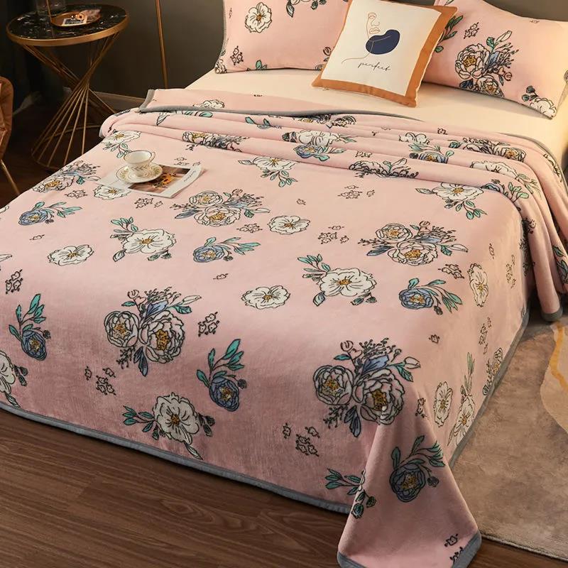 Winter Thick Double-layer Blankets Bedroom Warm Nap Blanket Plus Velvet Double-layer Blanket Dormitory Duvet Cover Blanket