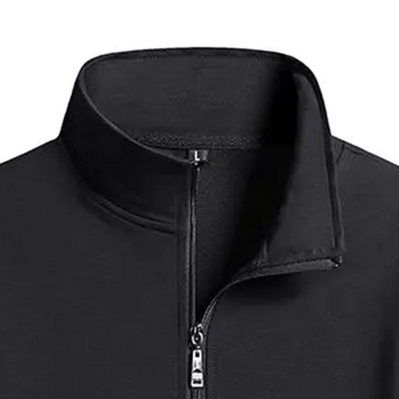 Spring and Autumn New Men's Stand Collar Cardigan Sweater Solid Color Versatile Casual Simple Outer Wear Gown Jacket Men