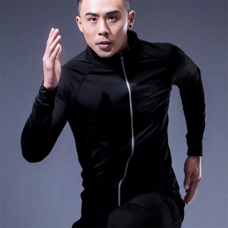 Fitness Sports Jacket Men's Breathable Tight-fitting Quick-drying Hooded Sweater Zipper Basketball Sportswear Casual Jacket