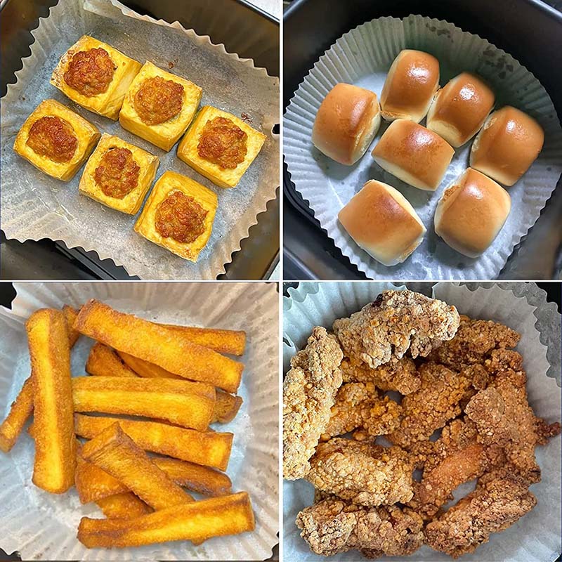 Air Fryer Disposable Paper Liner - 100PCS 6.3inch Round Non-Stick Parchment Paper Liners, Oil-proof, Water-proof