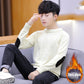 Knitted Man Sweater Fashion Men Casual Autumn Mens Sweaters Fake Shirt Collar Warm Winter Pull Homme