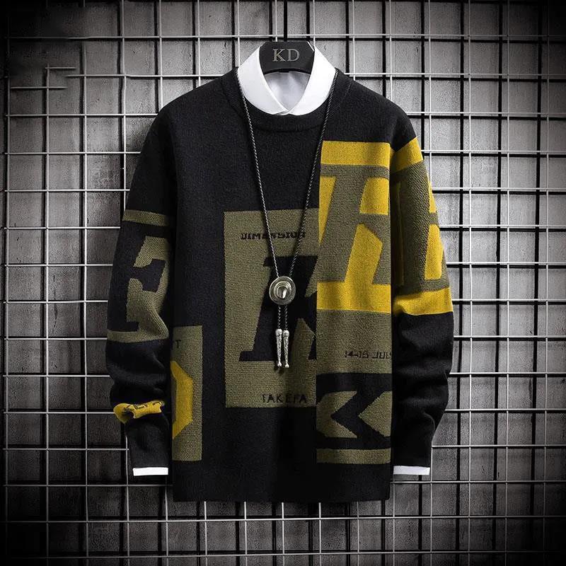 Autumn and Winter Round Neck Sweater Trend Bottoming Sweater Thick Personality Sweater Suitable for Students and Young Men