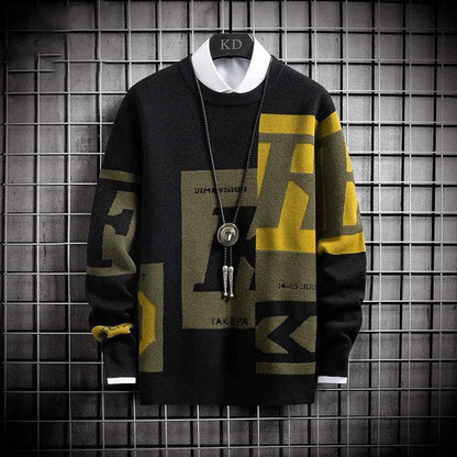 Autumn and Winter Round Neck Sweater Trend Bottoming Sweater Thick Personality Sweater Suitable for Students and Young Men