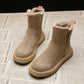 Autumn and Winter Martin Boots Women's Wild Plus Velvet Thick-soled Ankle Boots Warm Snow Boots