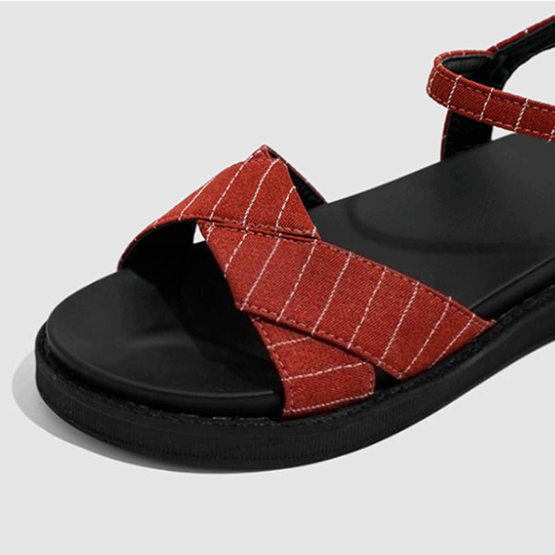 Summer Sandals Female Students Korean Style College Style Flat Sandals Female Outer Wear Fashion Thick-soled Roman Sandals Women
