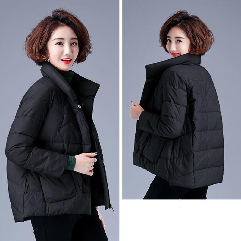 Women's Short Warm Down Jacket Winter Loose Jacket Down Jacket Casual Stand Collar Padded Jacket