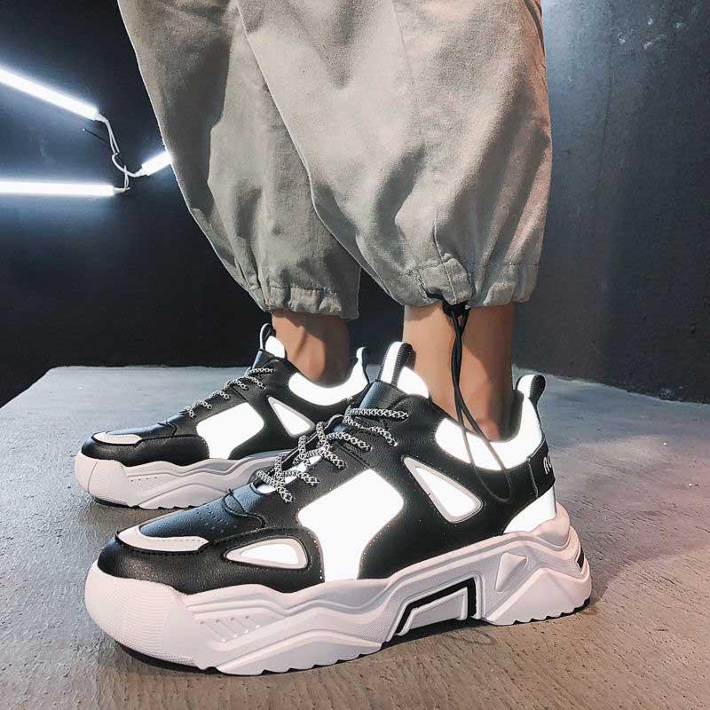 Plus Size39-44 Men Low-top Sneakers Luminous Running Basketball Shoes Breathable Lightweight Non-slip Sock Shoes Wear-resistant Deodorant Skate Shoes