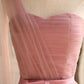 Fashion Solid Tulle One Shoulder Bandage Short Formal Wedding Evening Party Prom Bridesmaid Dress