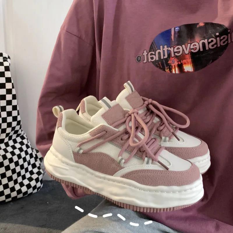 Peaches Ripen Pink Sneakers Dissolve Shoes Thick-soled Niche Design Fashion Women's Shoes