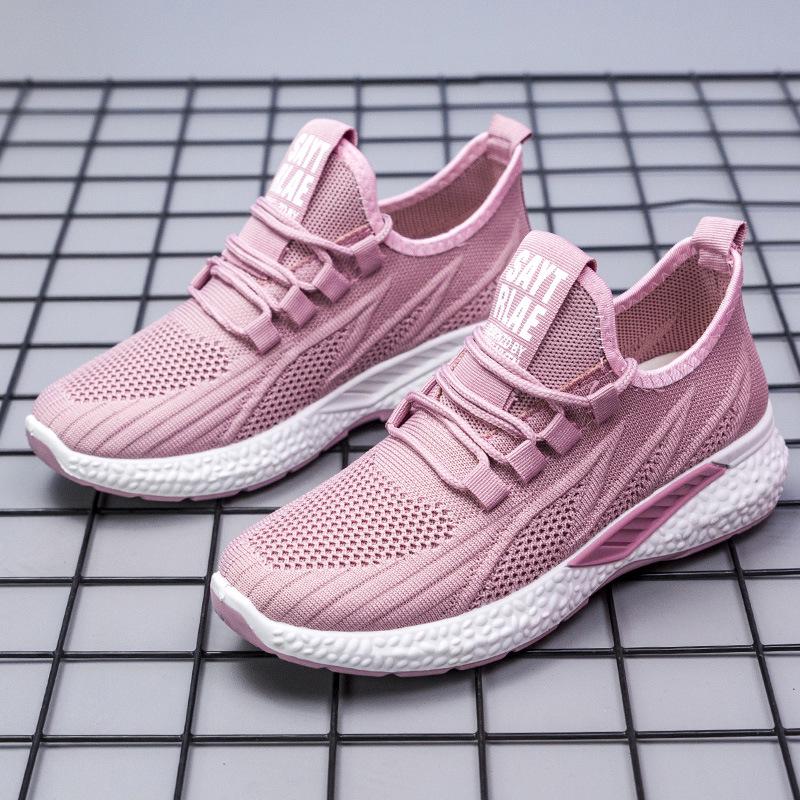 Spring and Summer Couple Shoes for Men and Women Korean Fashion Casual Sports Shoes Breathable Flying Woven Running Shoes