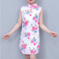 Children Dress Children's Tang Suit Girls Summer Thin Dress Cheongsam Printed Floral Cheongsam Chinese Style Sleeveless Dress