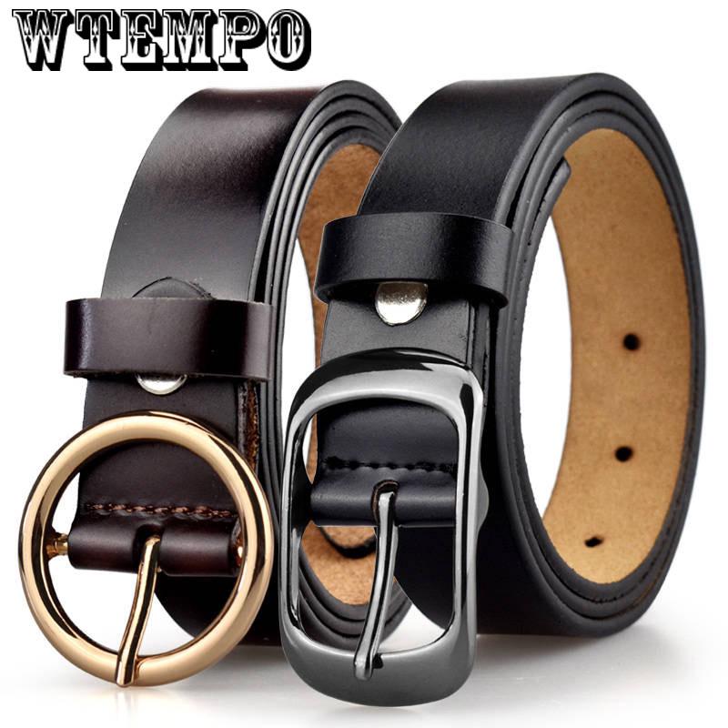 Leather Belts for Women Jeans Strap Vintage Metal Pin Buckle Fashion Style Trouser Cummerbunds