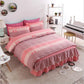 Bedding Set Queen Size Cotton Wedding Bed Dust Ruffle Bed Skirt Flower Plants King Doub