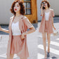 Suit Shorts Suit Female Summer Professional Suit Three-piece Short-sleeved Suit Jacket + Loose Shorts + Lined Casual Professional Suit