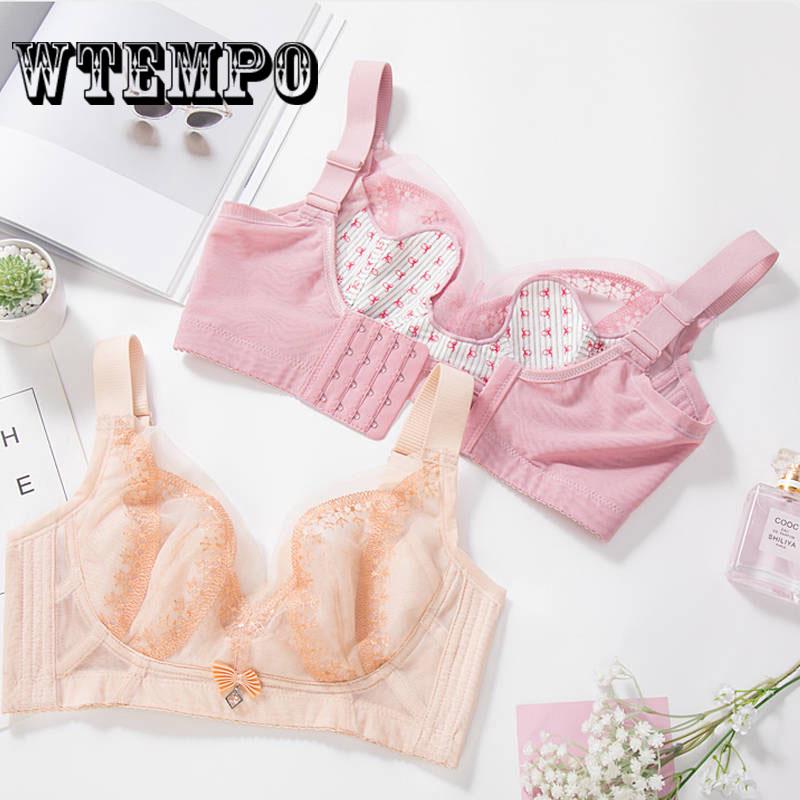 Sexy Lace Underwear Women's No Steel Rings Ultra-thin Cups Receive The Deputy Milk Anti-Sag on The