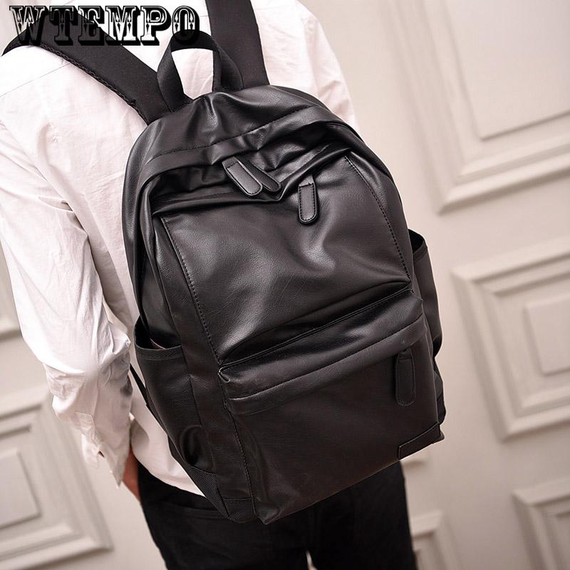 Laptop Leather Backpack Men Travel Casual School Backpack College Mochila masculina Backpack